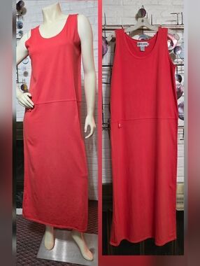 RICHARD and COMPANY | Sleeveless Coral Maxi Dress - Classic Tank Style